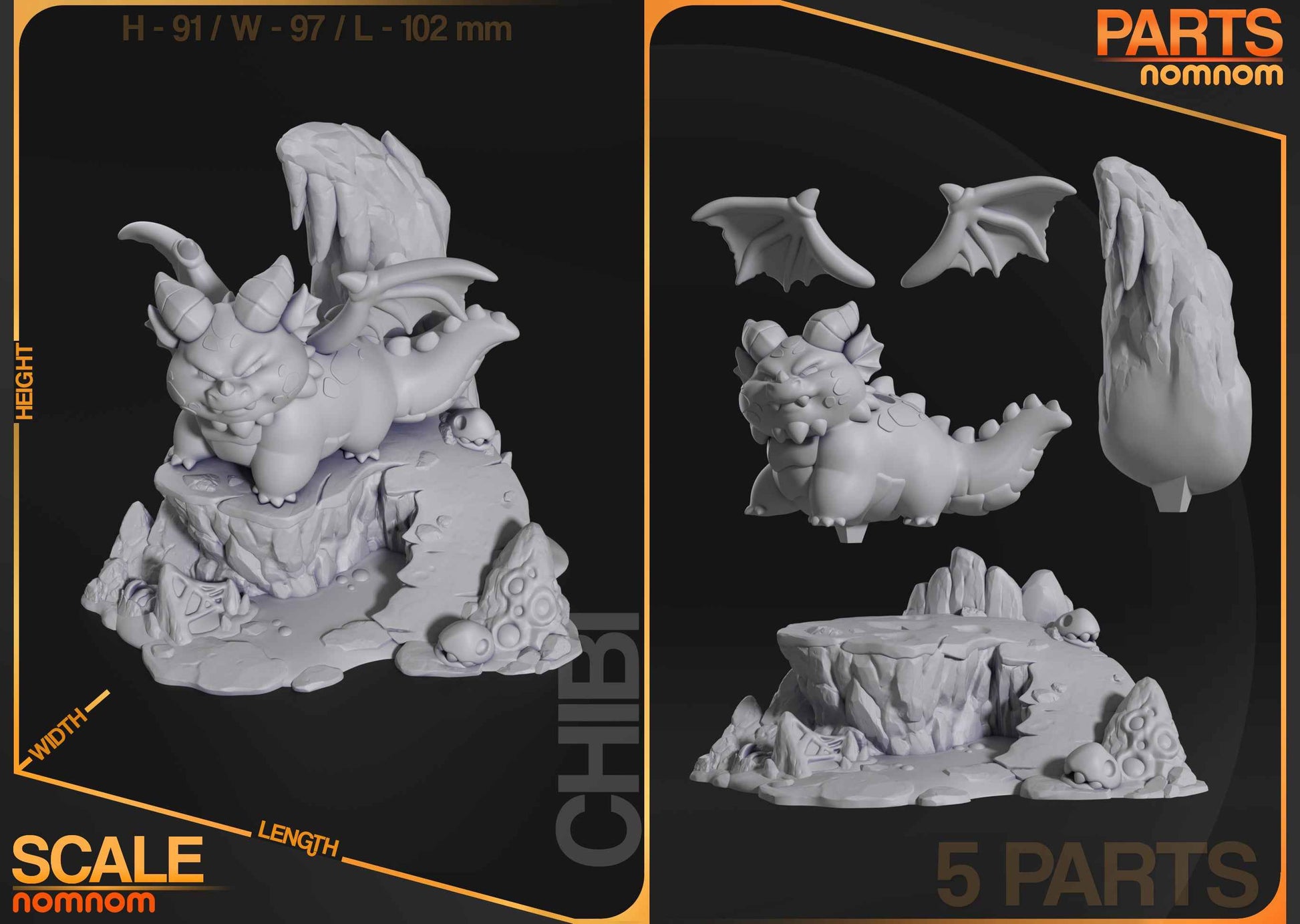 Chibi Themberchaud – Dungeons & Dragons (Chibi by Nomnom Figures) – 3D printed resin figure