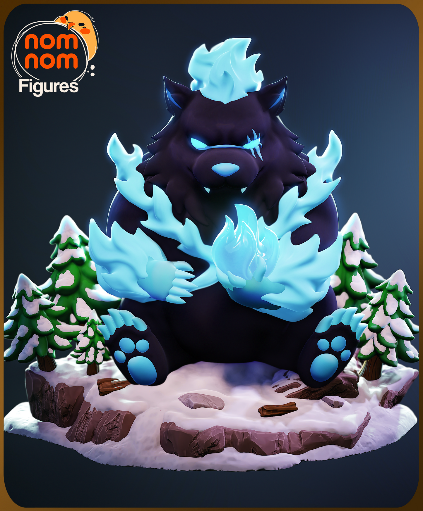 Fully painted sample of Chibi Tank from Solo Leveling by Nomnom Figures, showing intended final painted look with warm forest tones.