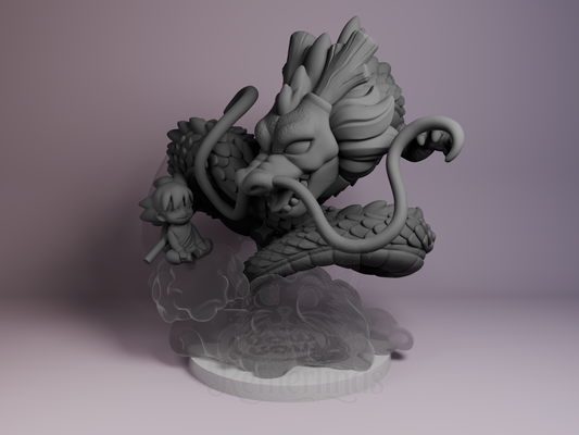Chibi – Shenron and Goku (Chibi by Nomnom Figures) – 3D printed resin figure