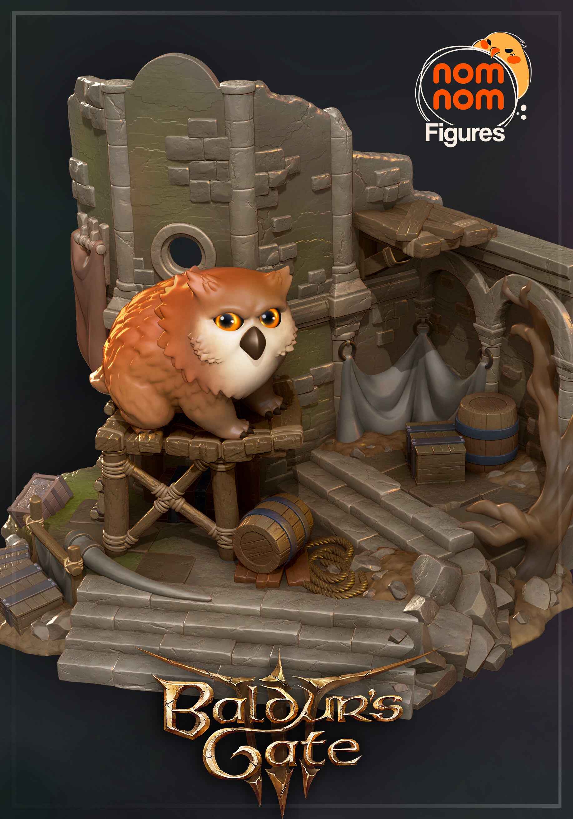 Chibi – Owlbear (Chibi by Nomnom Figures) – 3D printed resin figure