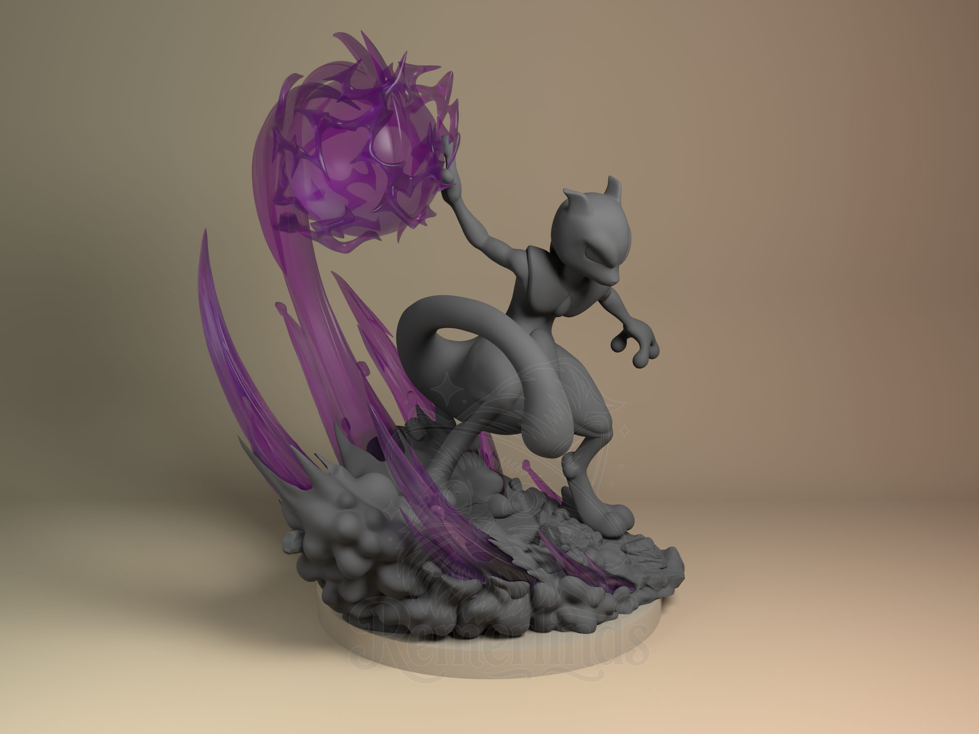 Mewtwo – Pokémon (Figurine by Nomnom Figures) – 3D printed resin figure