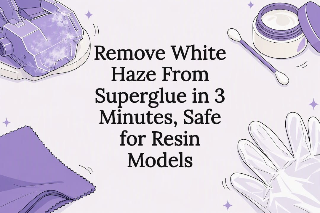 Illustrated tools for removing superglue haze