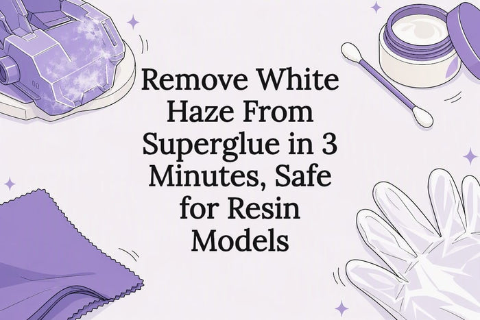 Illustrated tools for removing superglue haze