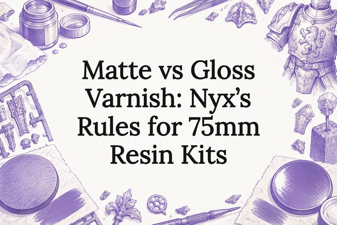 Sketches of varnish tools and finish swatches