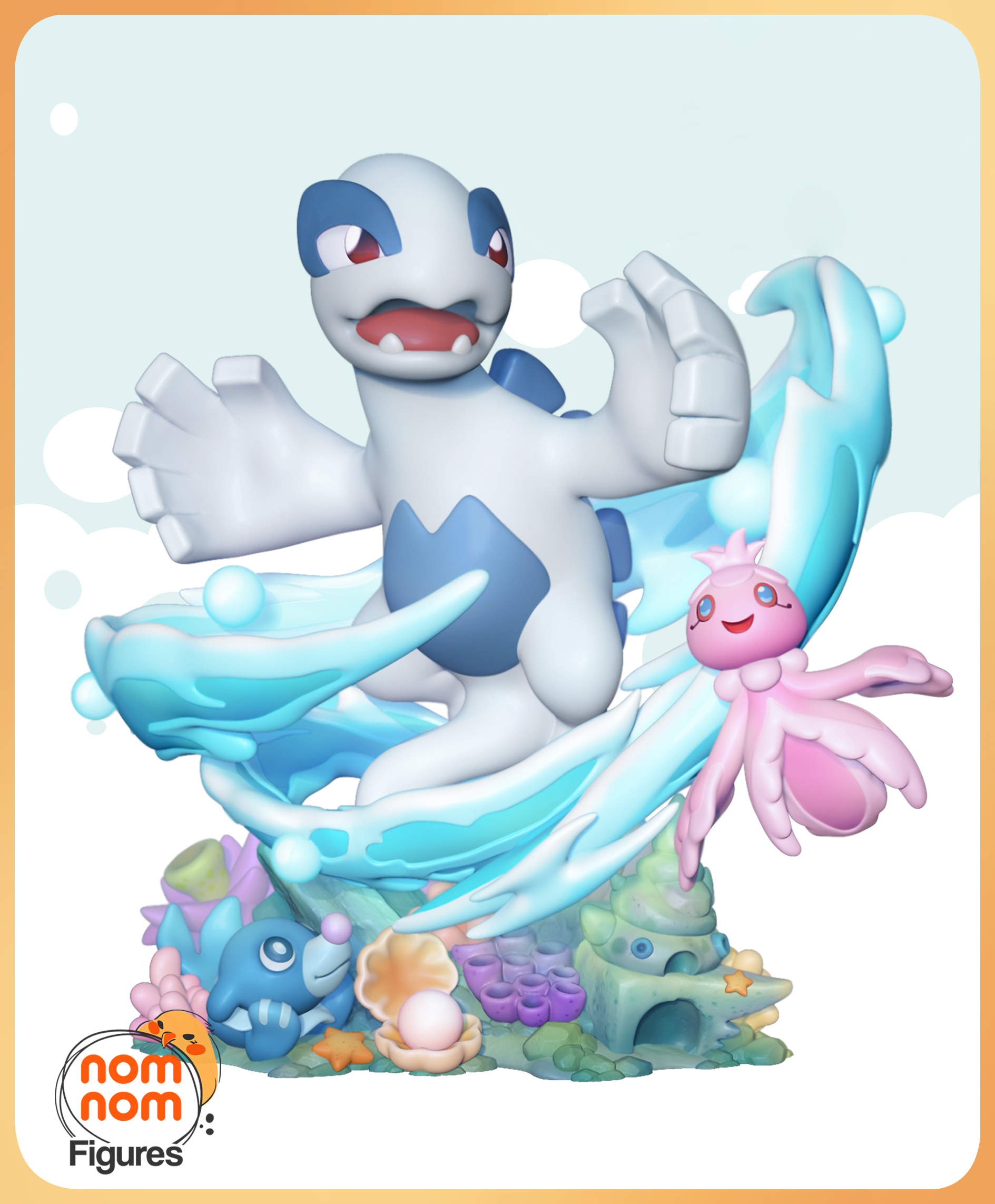 Chibi Lugia – Pokémon (Chibi by Nomnom Figures) – 3D printed resin figure