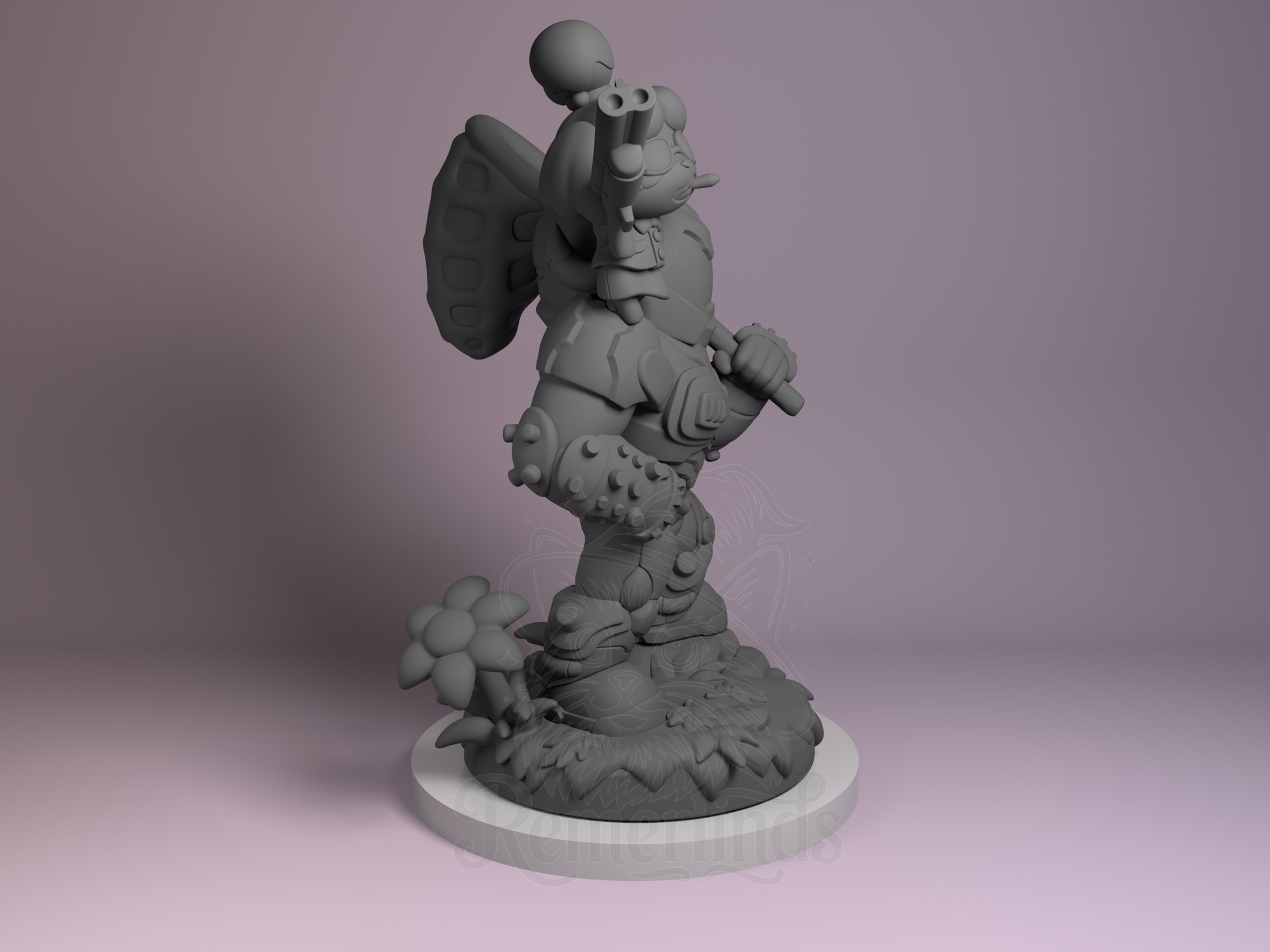 Right side angle showing stance, weapon details, and base composition.