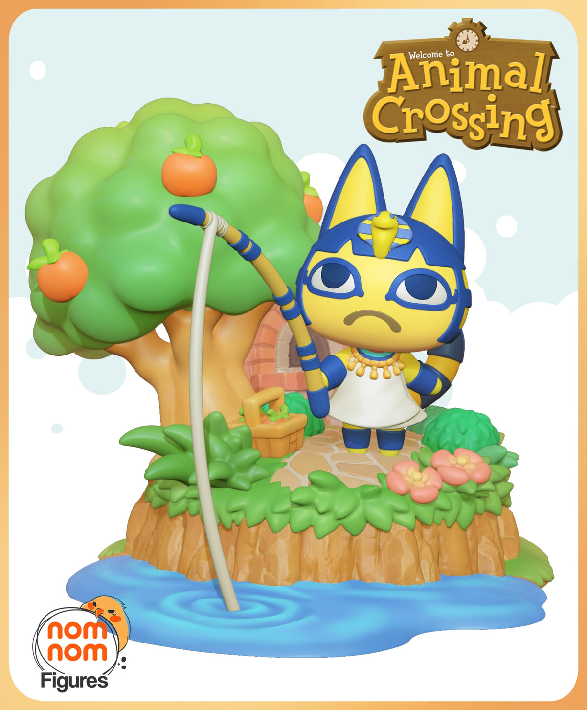 Fully painted sample of Pharaoh Feline from Cozy Island Life by Nomnom, showing intended final look for display reference.
