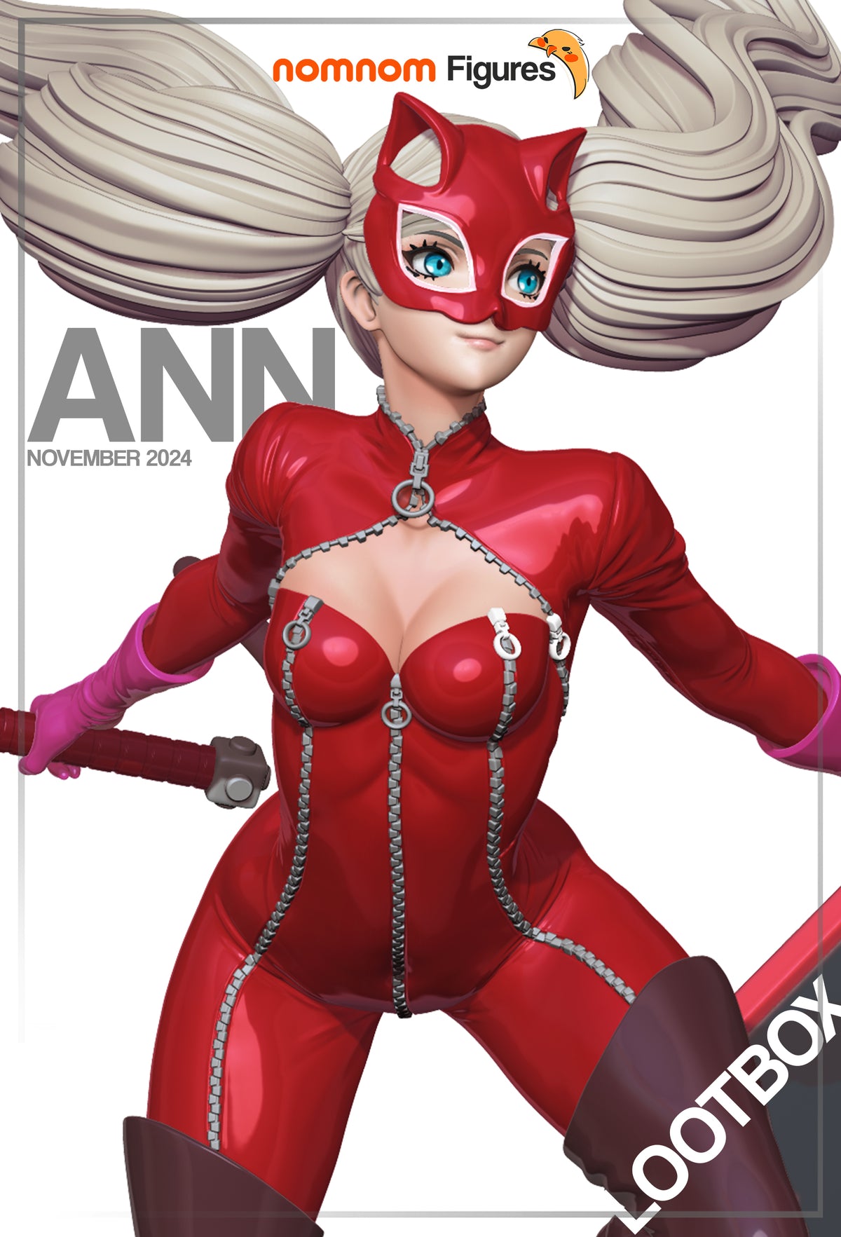 Fully painted sample of Anya Takara from Phantom Heist 5 by Nomnom, showing intended final look for display reference.