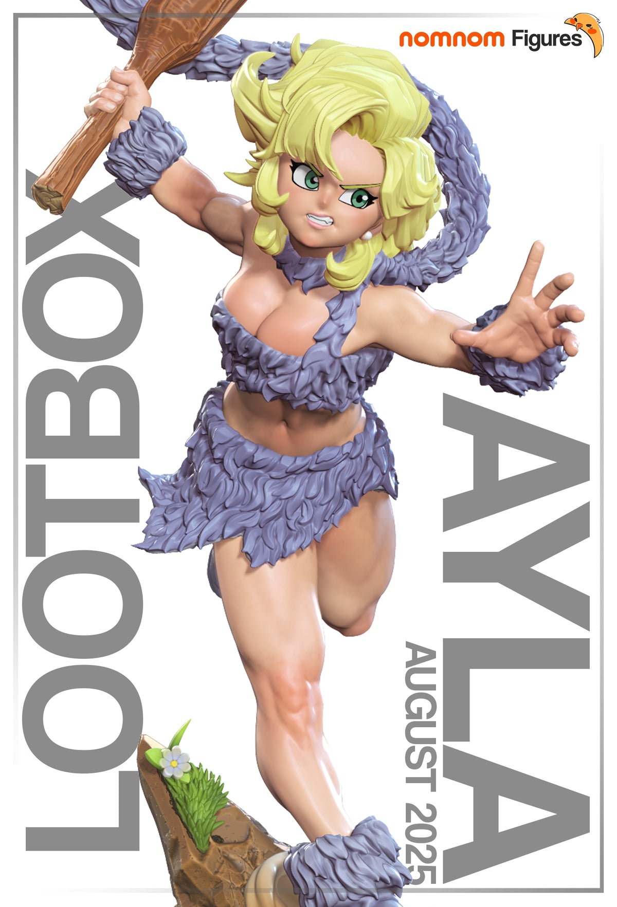 Fully painted sample of Ayla from Chrono Trigger by Nomnom, showing intended final look for display reference.
