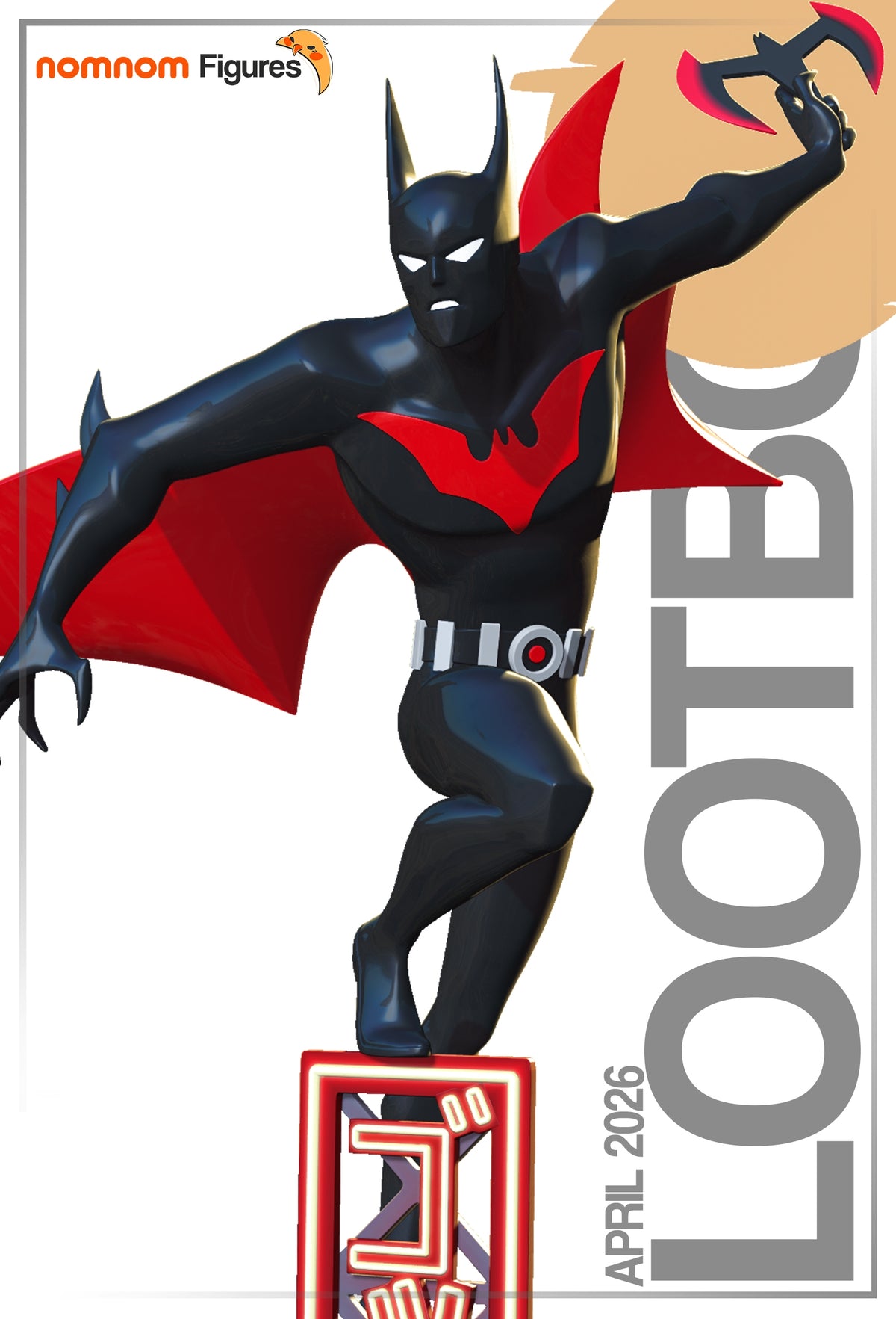 Painted Nocturne Guardian from Batman resin figure lunges with cape, axe raised on sculpted base.