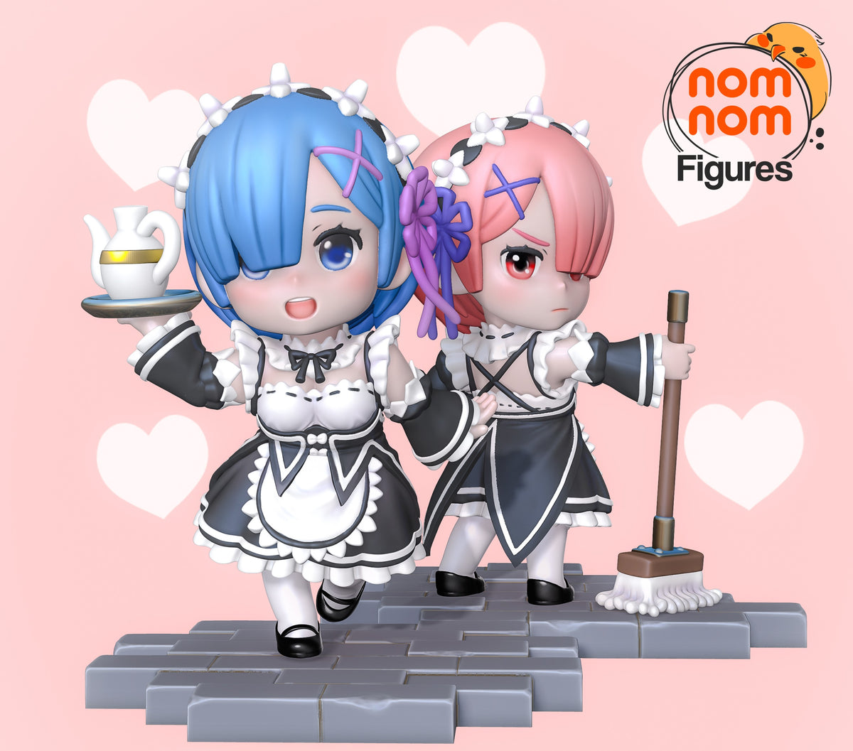 Fully painted sample of Remi & Rami from Re:Start by Nomnom, showing intended final look for display reference.