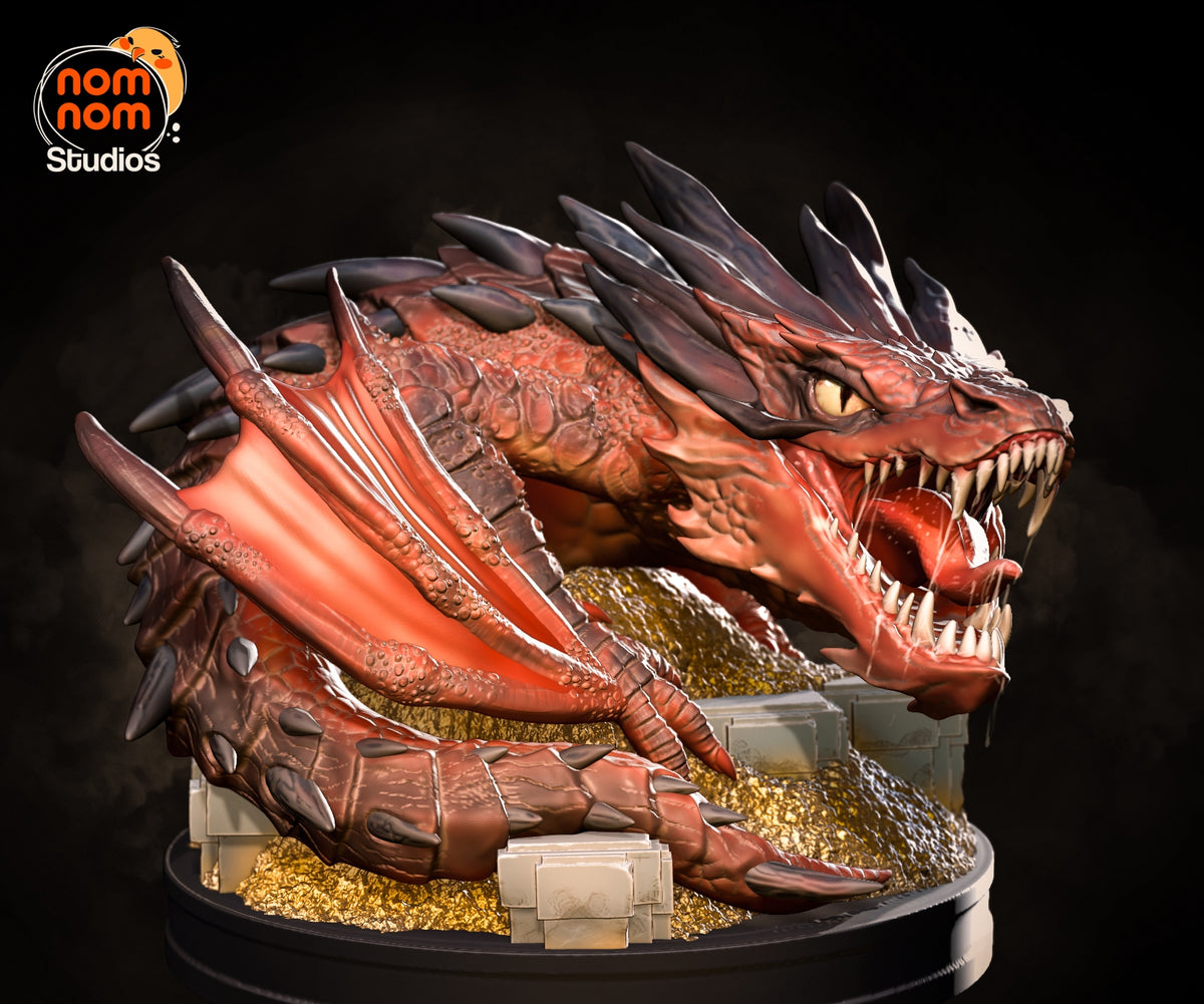 Fully painted sample of Tiny Emberdrake from Adventure in the Shire by Nomnom, showing intended final look for display reference.