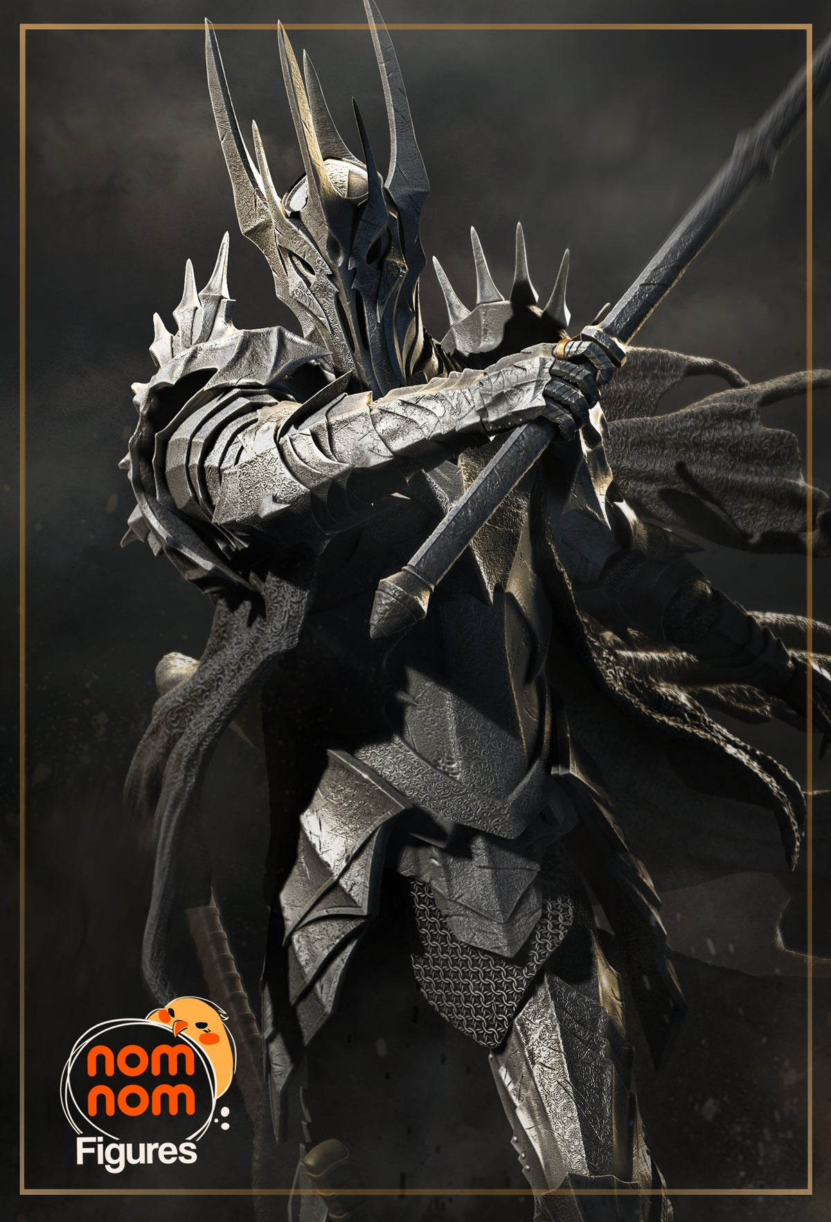 Fully painted sample of Sauron from Legendary Ring Saga by Nomnom, showing intended final look for display reference.