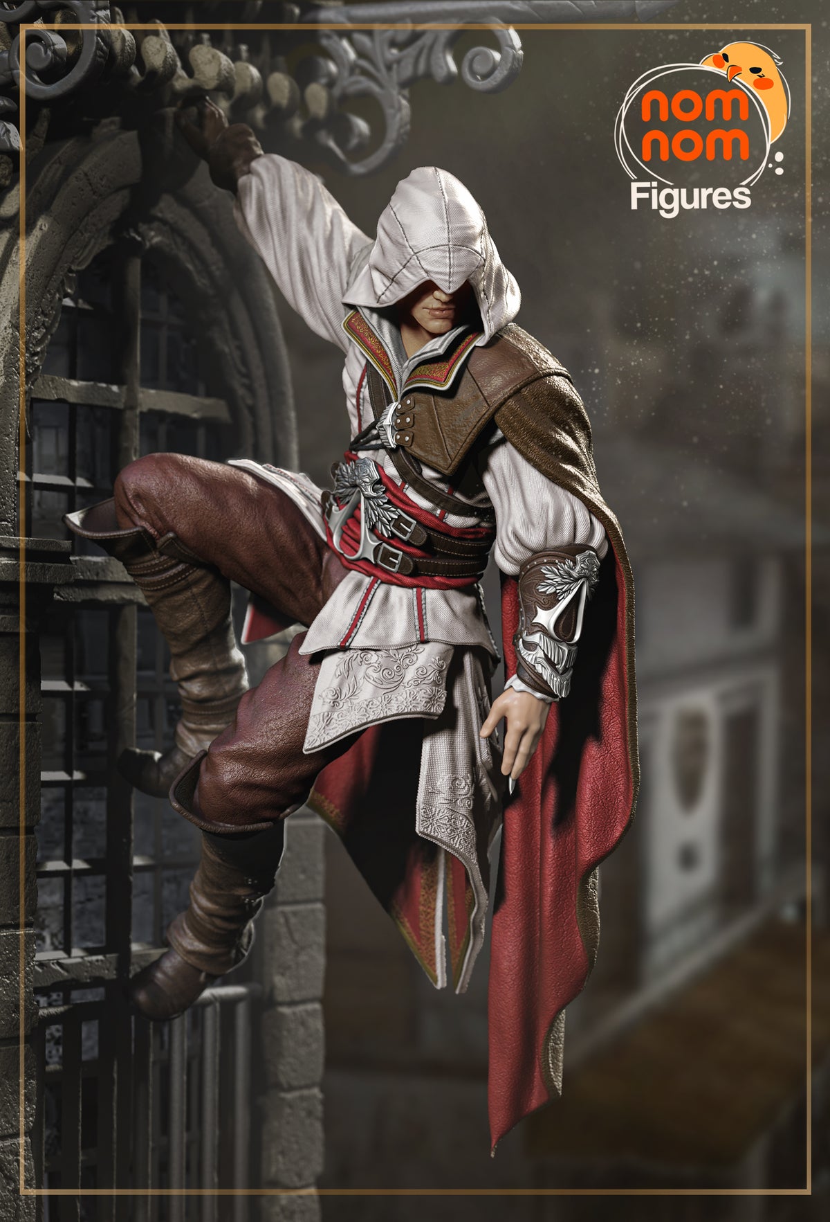 Fully painted sample of Renaissance Assassin from Assassin's Vow by Nomnom, showing intended final look for display reference.