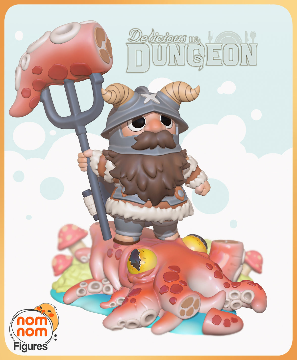 Fully painted sample of Stonebound Hero from Culinary Dungeon Quest by Nomnom, showing intended final look for display reference.