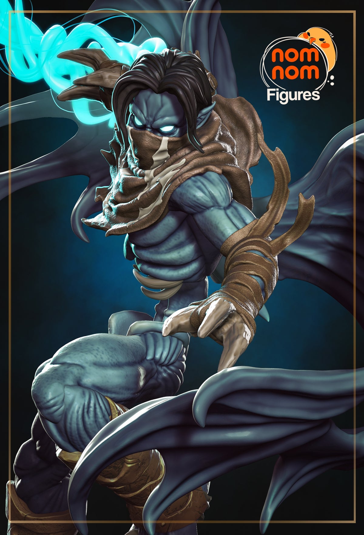 Fully painted sample of Raziel from Soul Reaver by Nomnom, showing intended final look for display reference.