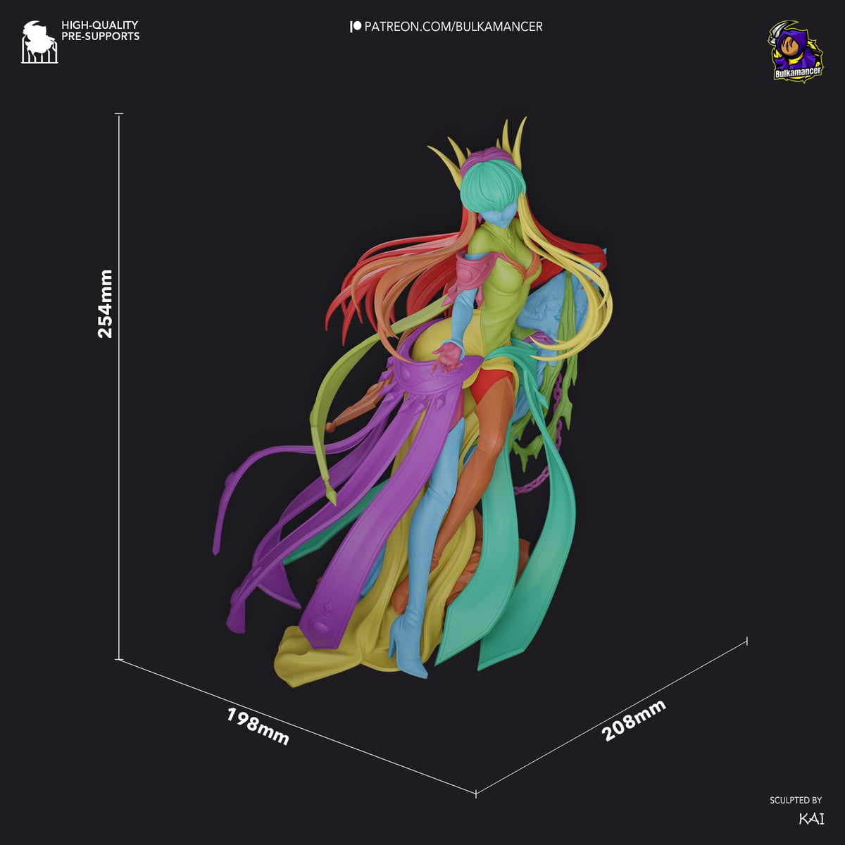 Empress C.C. from Code Geass is shown as an unpainted resin figure with a sculpted base and scale lines.