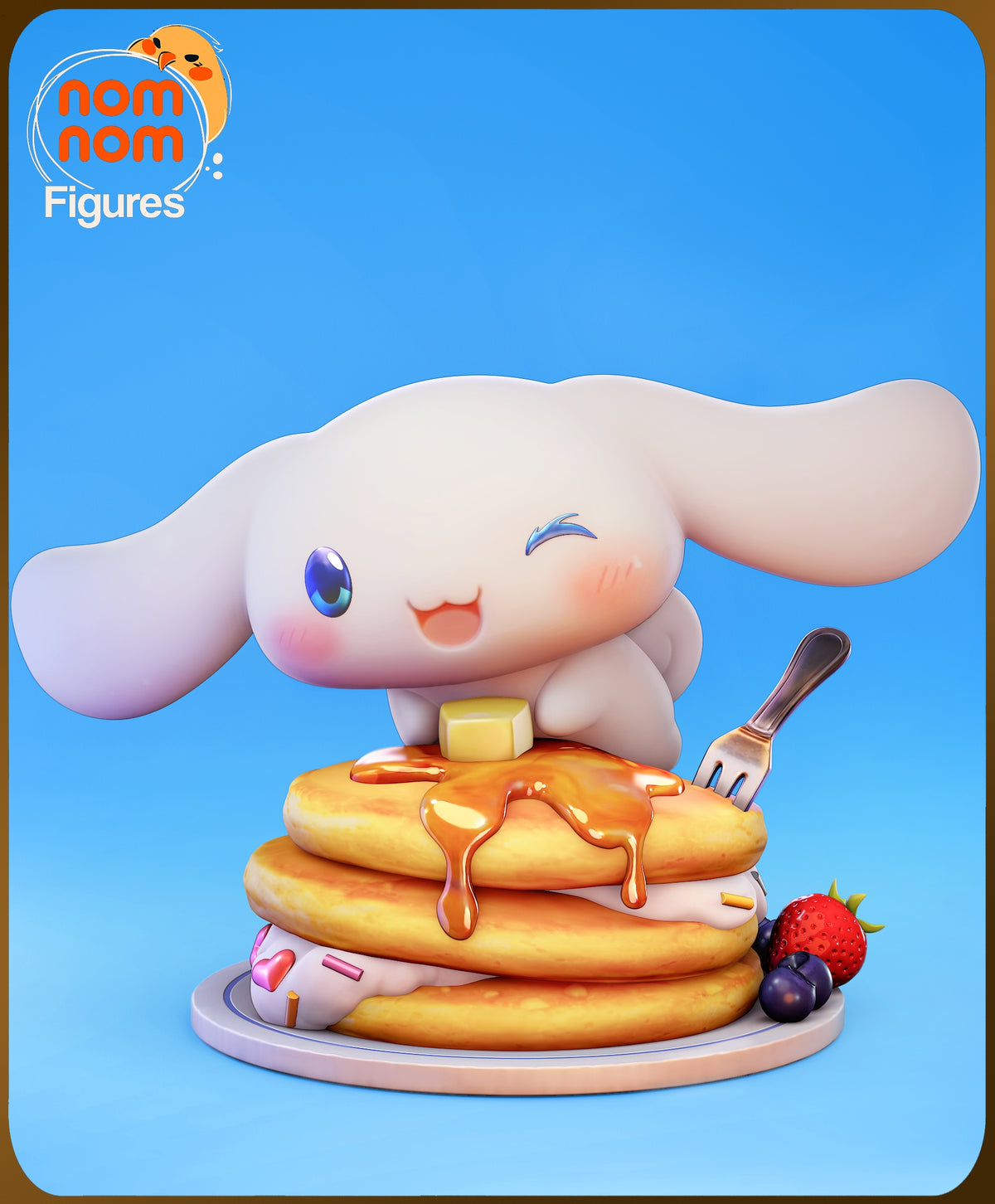 Fully painted sample of Cloud-Eared Pup from Ribbon Town Pals by Nomnom, showing intended final look for display reference.