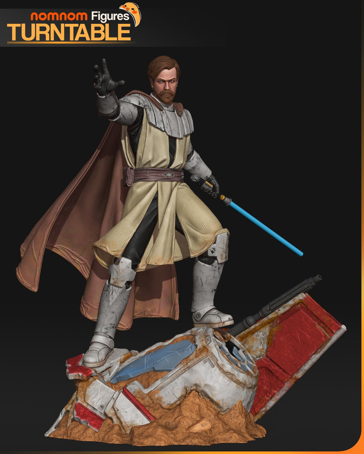 Desert Sage from Galaxy Wars is a painted resin figure posed on a sculpted wreckage base.
