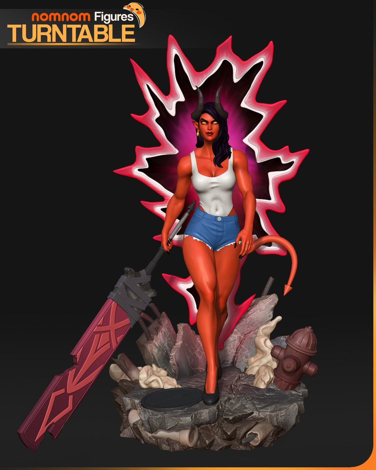 Fully painted sample of Mistress Malvora from Shadow Courier by Nomnom, showing intended final look for display reference.
