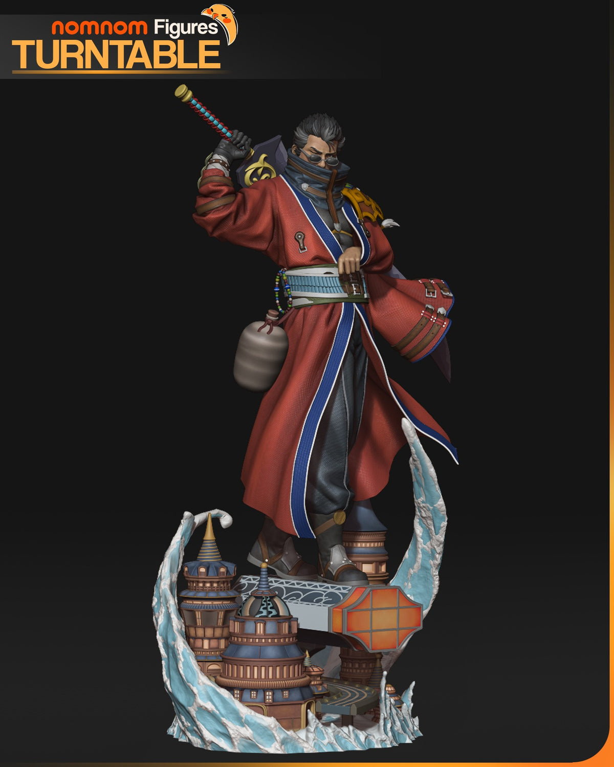 Fully painted sample of Auron from Final Fable by Nomnom, showing the intended final look.