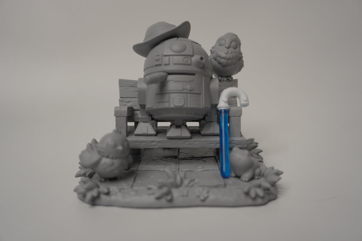 R-Series Astromech - Galaxy Wars (Gold) | Chibi Modelled by Nomnom Figures - 16k resolution