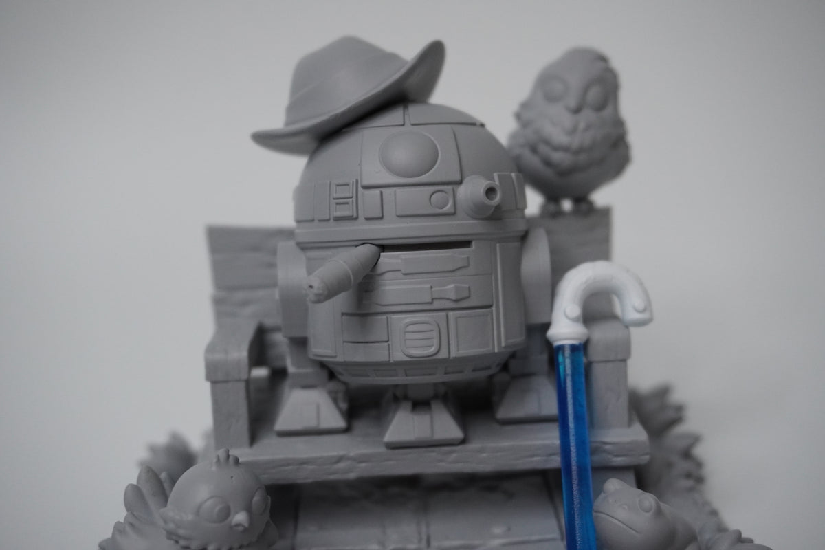 R-Series Astromech - Galaxy Wars (Gold) | Chibi Modelled by Nomnom Figures - 16k resolution