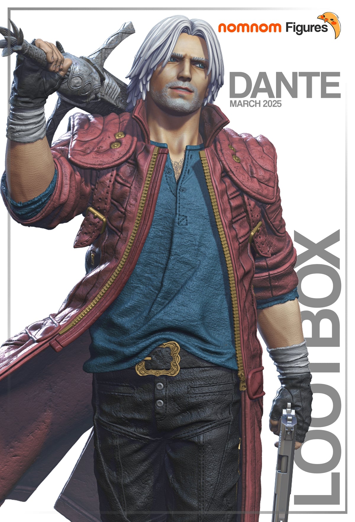 Fully painted sample of Dante from Devil May Cry by Nomnom, showing intended final look for display reference.