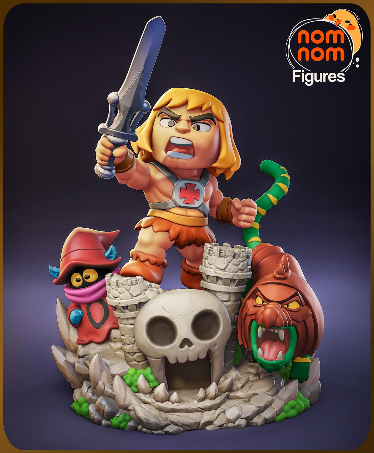 Fully painted sample of Sunblade Champion from He-Man by Nomnom, showing the intended final look.