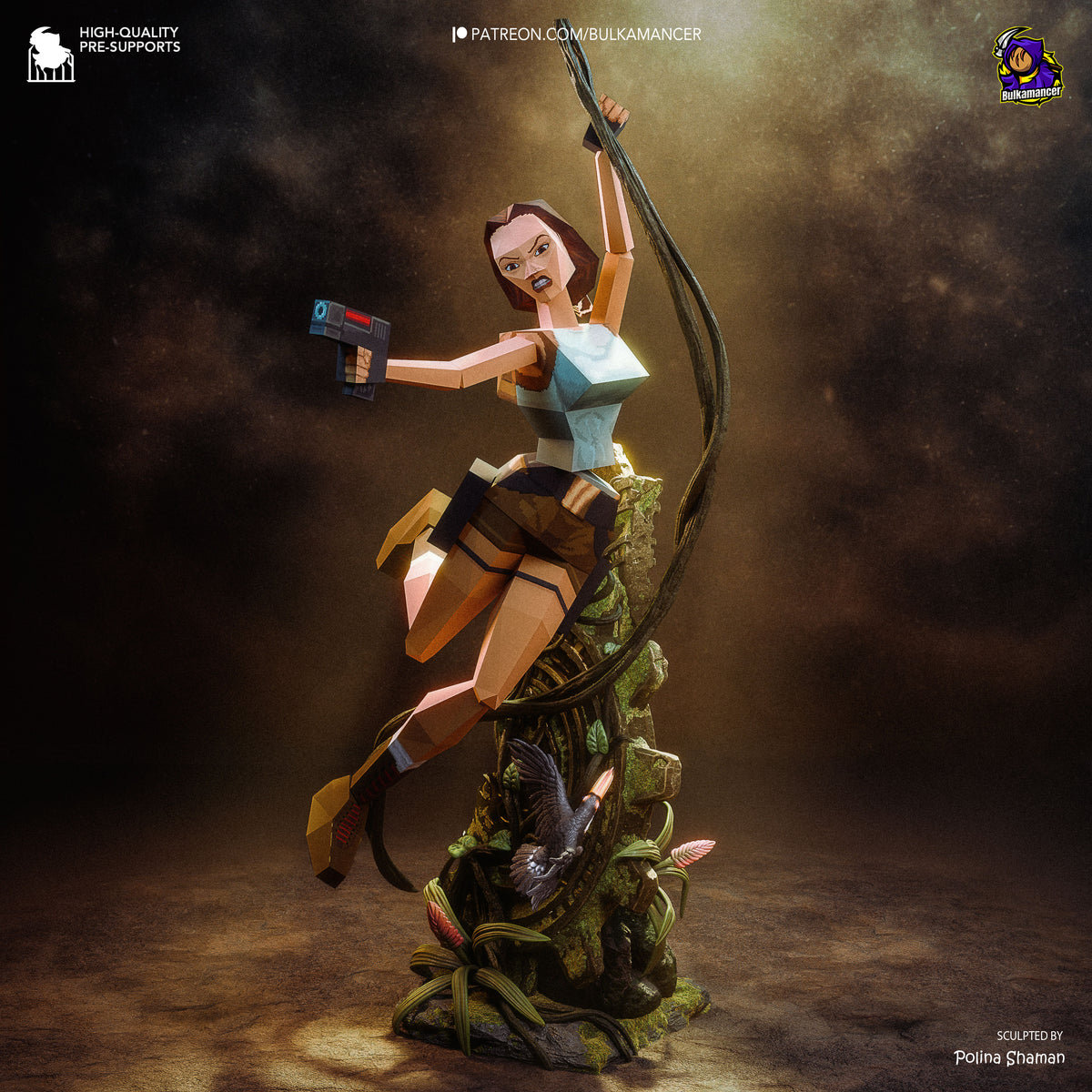 Fully painted sample of Treasure Hunter from Ancient Relic Hunt by Bulkamancer, showing intended final look for display reference.