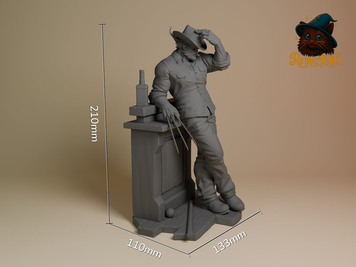Feral Claw from Mutant Vanguard is an unpainted resin figure in a three-quarter pose on a sculpted base.
