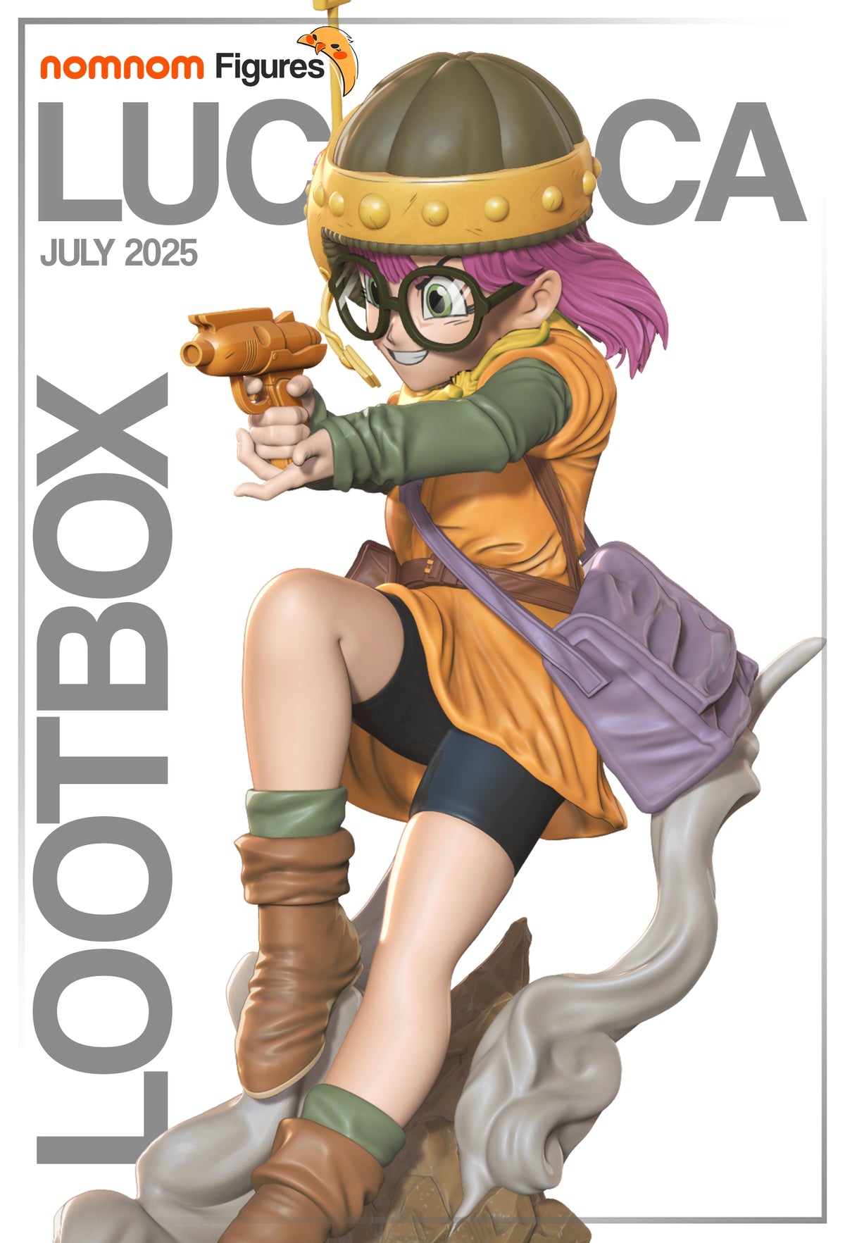 Fully painted sample of Lucca from Chrono Trigger by Nomnom, showing intended final look for display reference.