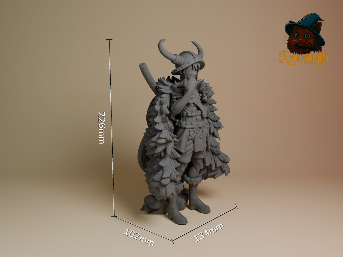 Luffy (Elbaf) from One Piece is an unpainted resin figure shown standing at 226mm tall.