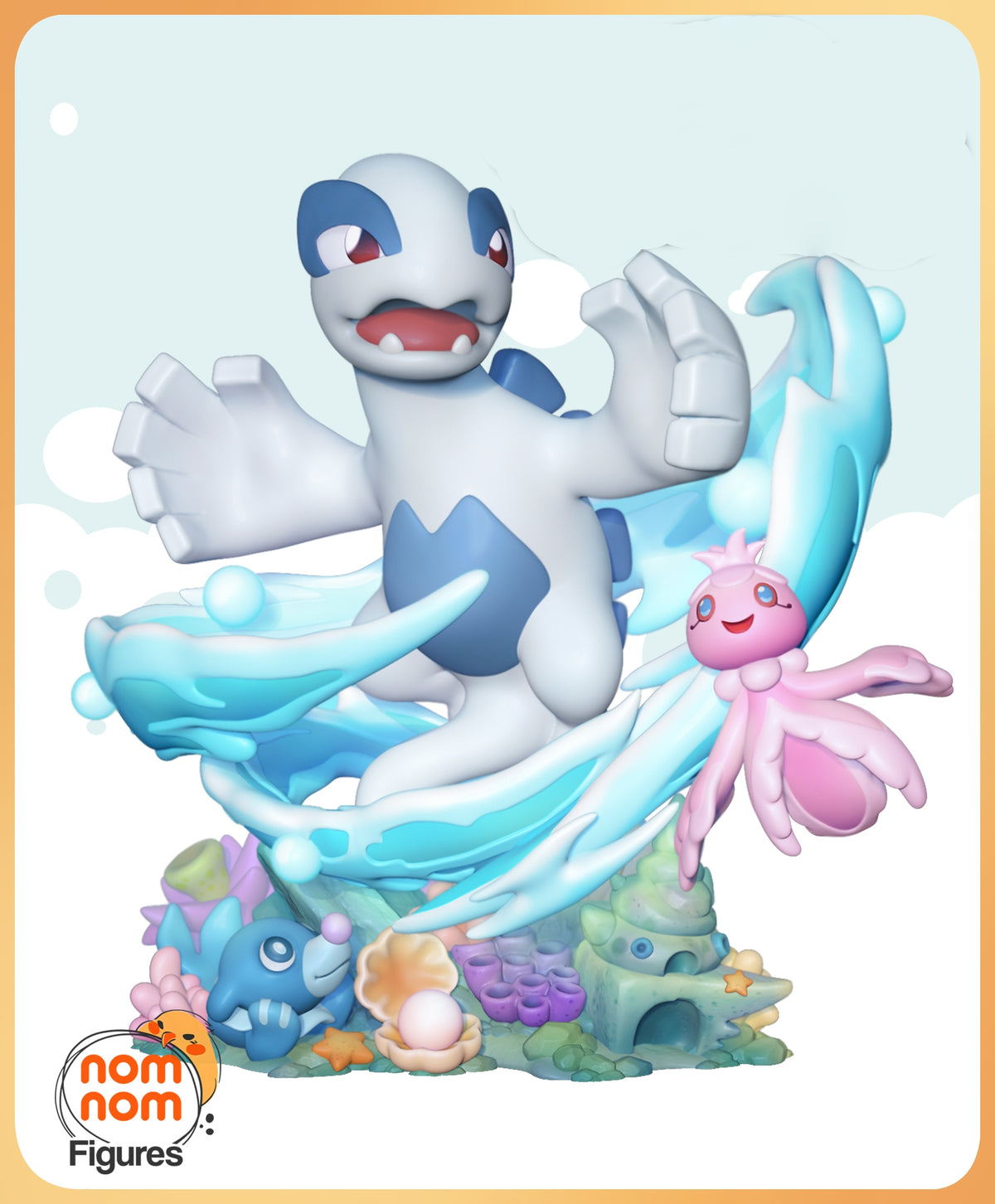 Fully painted sample of Lugia from Pocket Specters by Nomnom, showing the intended final look.
