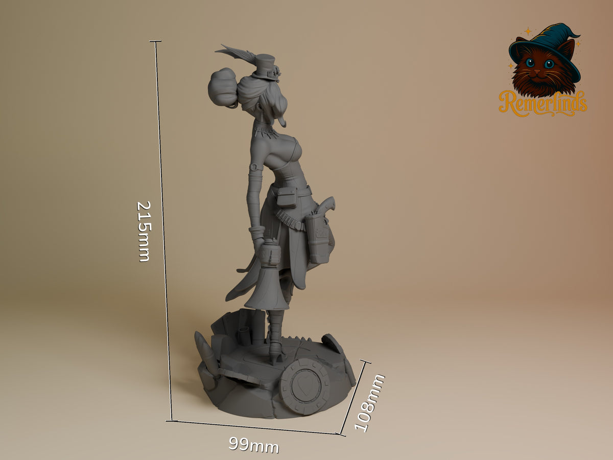 Mad Moxxi from Borderlands stands unpainted on a sculpted base as a 215mm resin figure.