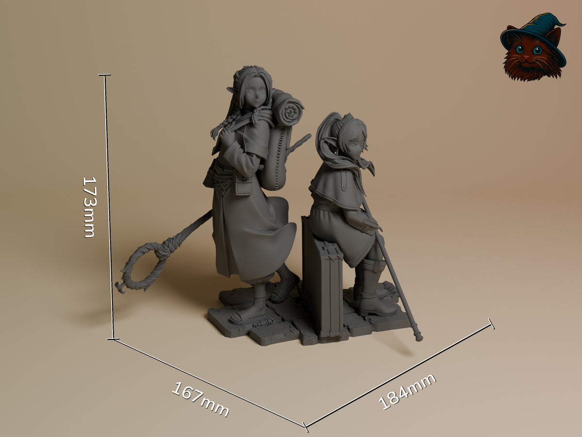 Unpainted Marcille x Frieren resin figure from Frieren: Beyond Journey's End on a sculpted base, scaled at 173mm.