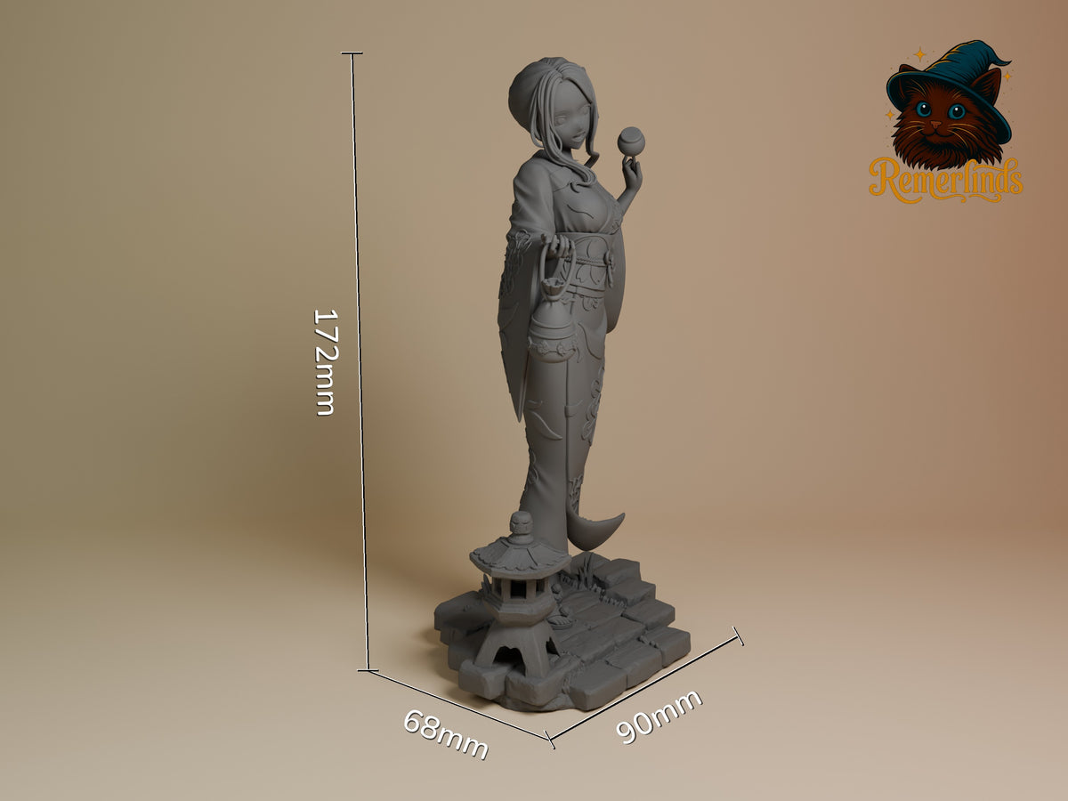 Marin Kiragawa from Dress Up Darling is an unpainted resin figure in three-quarter view on a lantern base, 172mm tall.