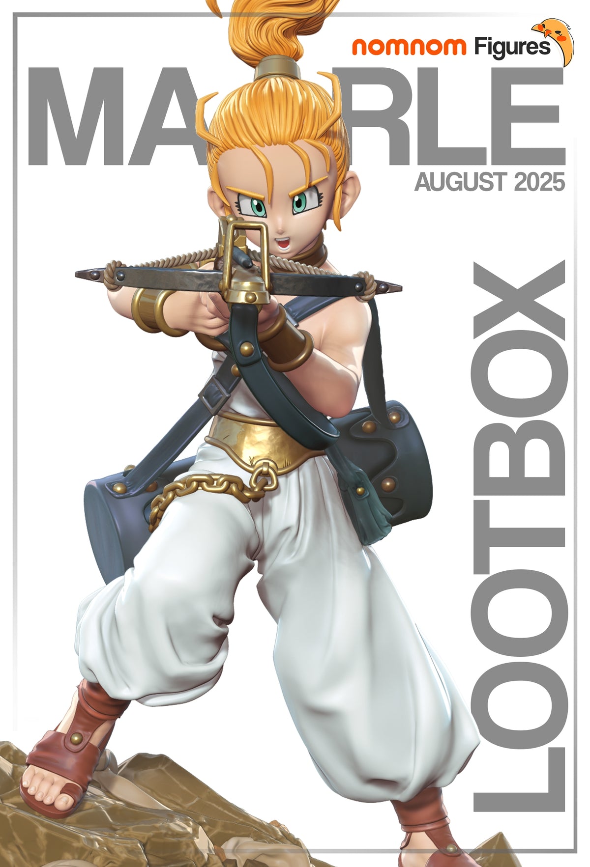 Fully painted sample of Marle from Chrono Trigger by Nomnom, showing intended final look for display reference.