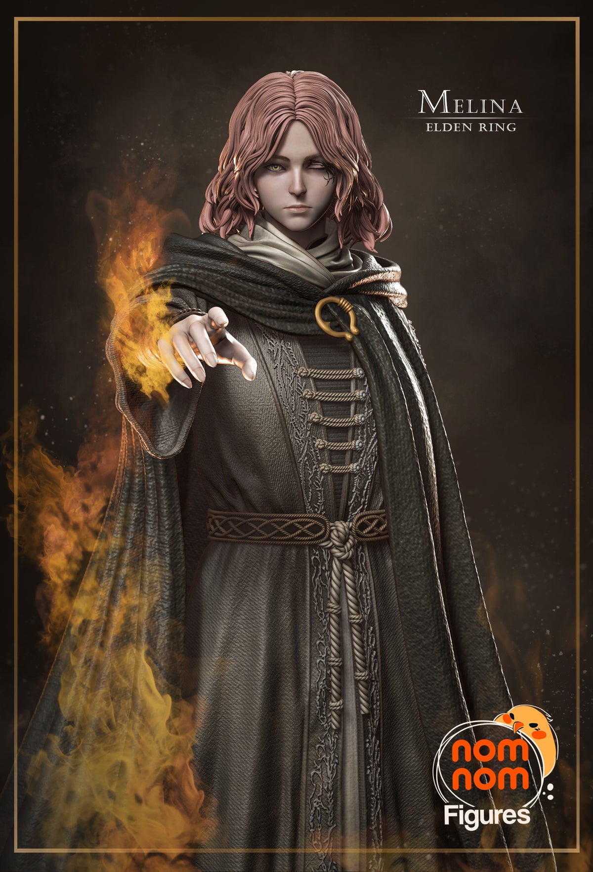 Fully painted sample of Veil Maiden from Elder Realm by Nomnom, showing intended final look for display reference.