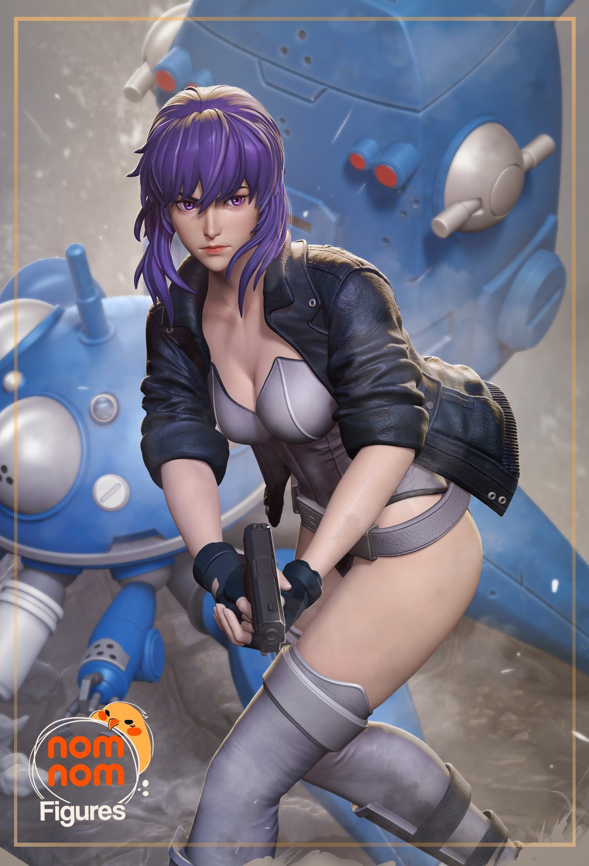 Fully painted sample of Cybernetic Major from Cyber Specter Network by Nomnom, showing intended final look for display reference.