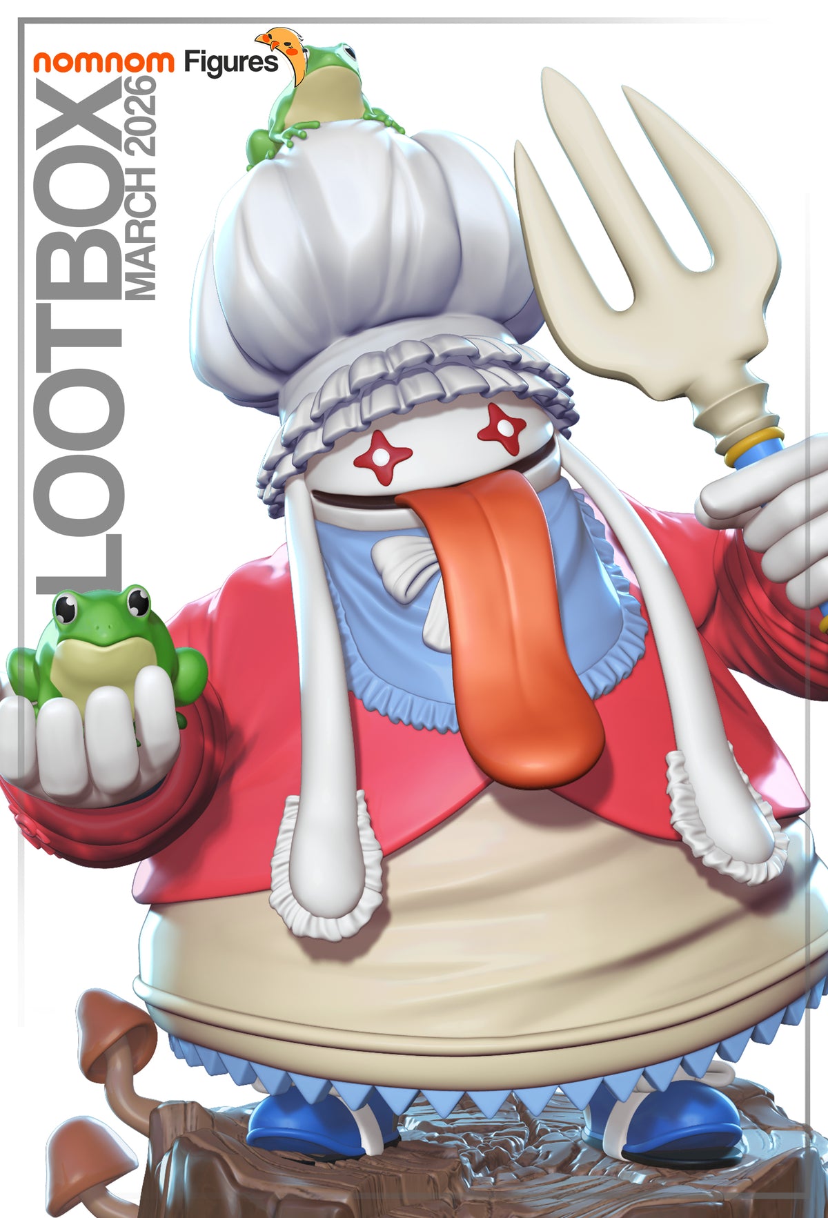 Fully painted sample of Quina Quen from Final Fable by Nomnom, showing intended final look for display reference.