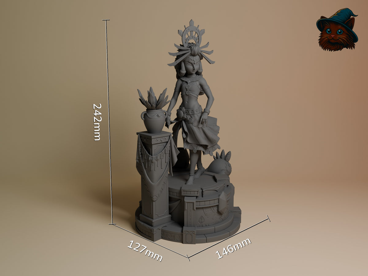 Riju from Breathe the Wilderness is an unpainted resin figure, 242mm tall on a sculpted base.
