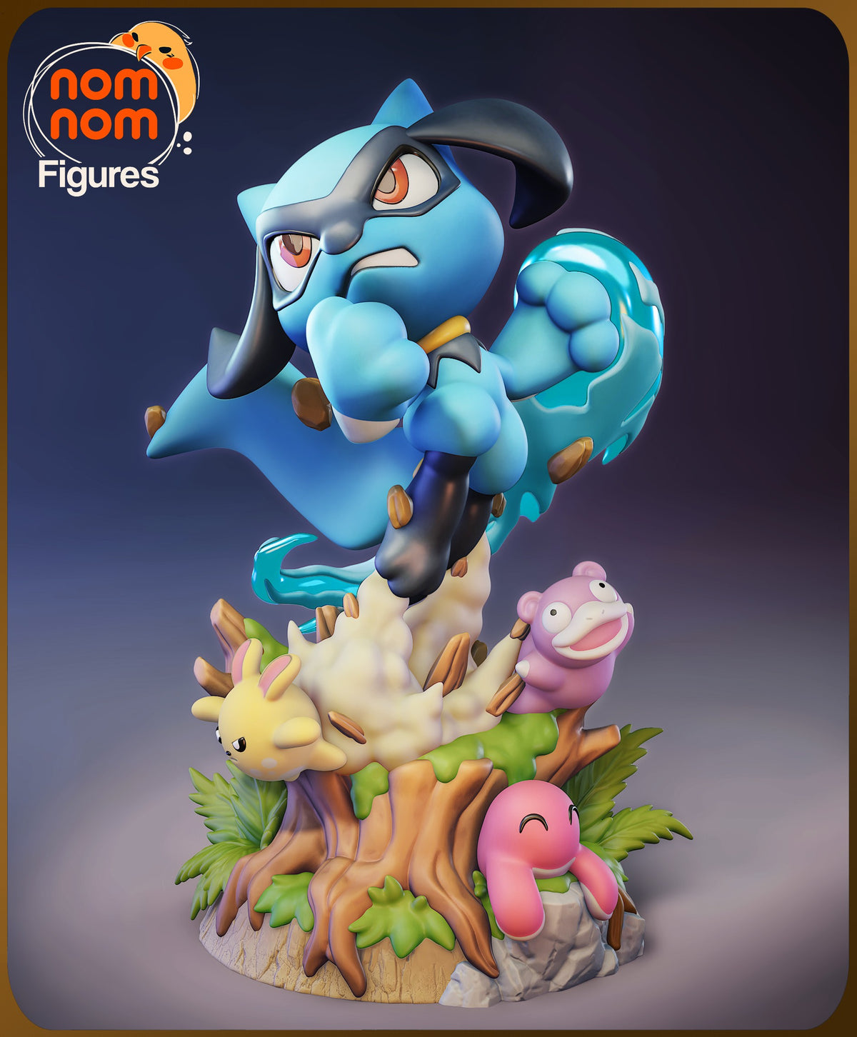 Fully painted sample of Riolu from Pocket Specters by Nomnom, showing the intended final look.