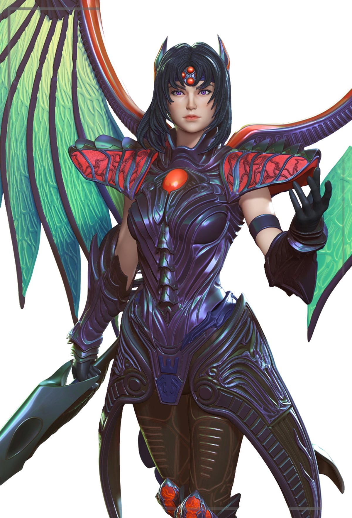 Fully painted sample of Rose from Legend of Dragoon by Nomnom, showing intended final look for display reference.