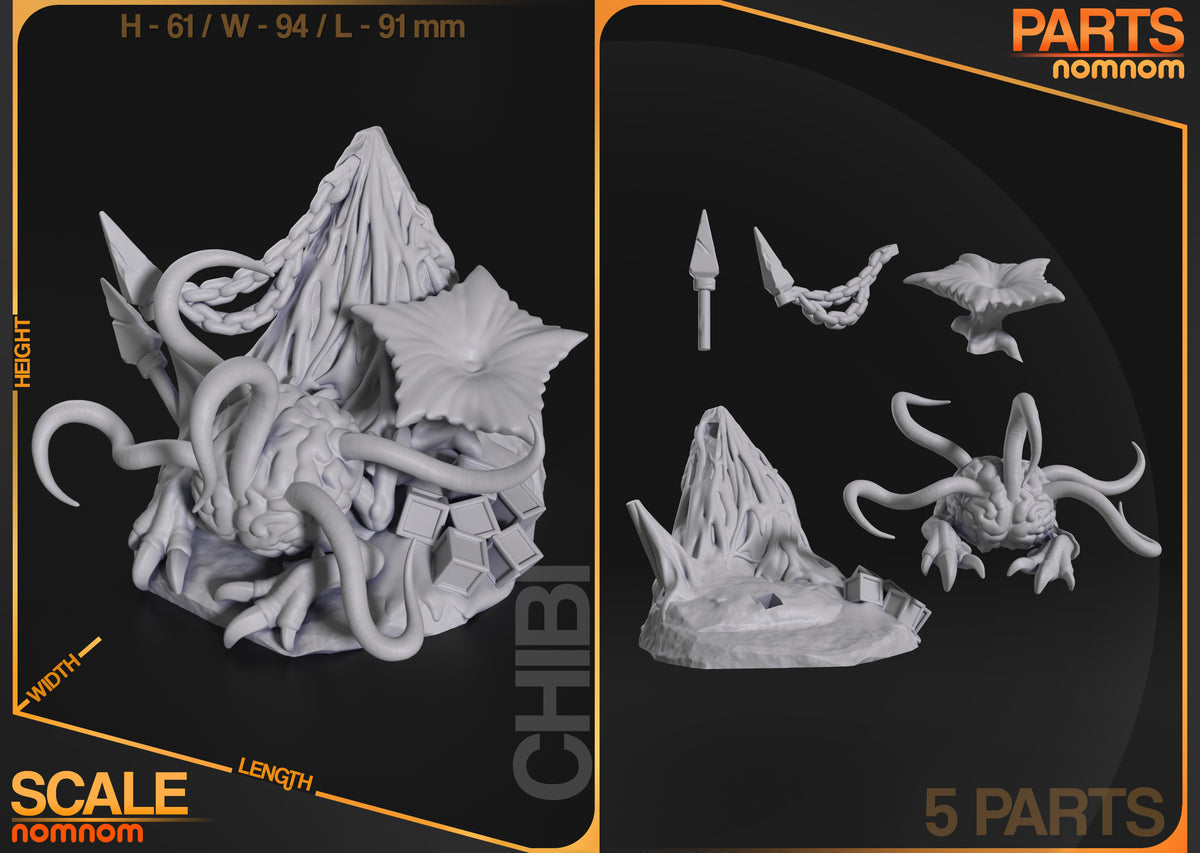 Parts breakdown image showing individual components and assembly layout for Shadow Kin figure.