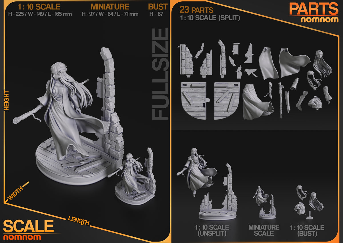 Parts breakdown image showing individual components and assembly layout for Verdant Wanderer figure.
