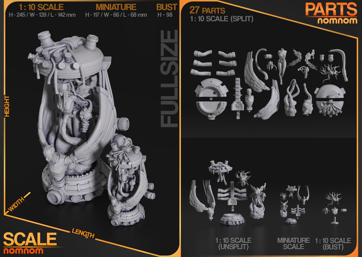 Parts breakdown image showing individual components and assembly layout for Jenova figure.