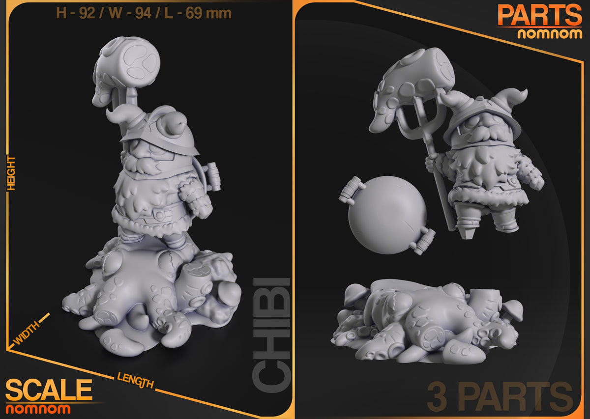 Parts breakdown image showing individual components and assembly layout for Stonebound Hero figure.