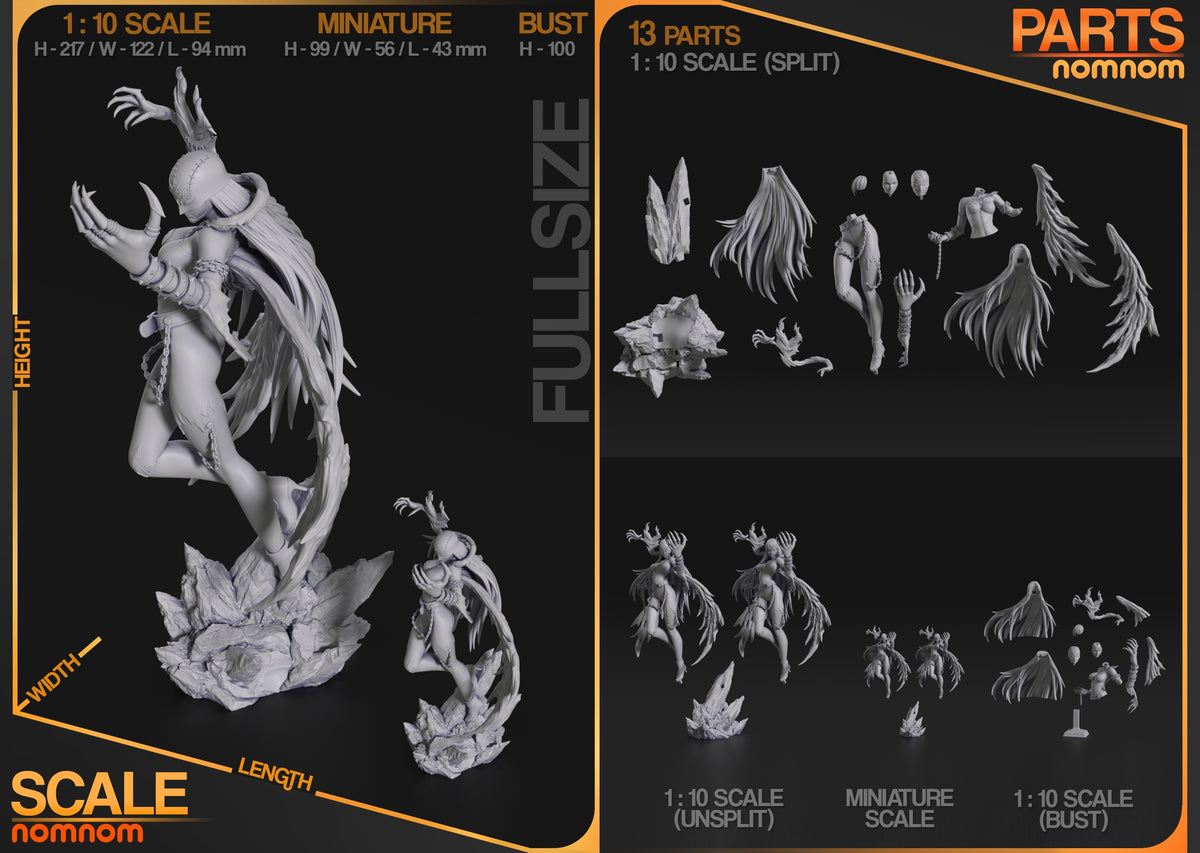 Parts breakdown image showing individual components and assembly layout for Dark Bat Creature figure.