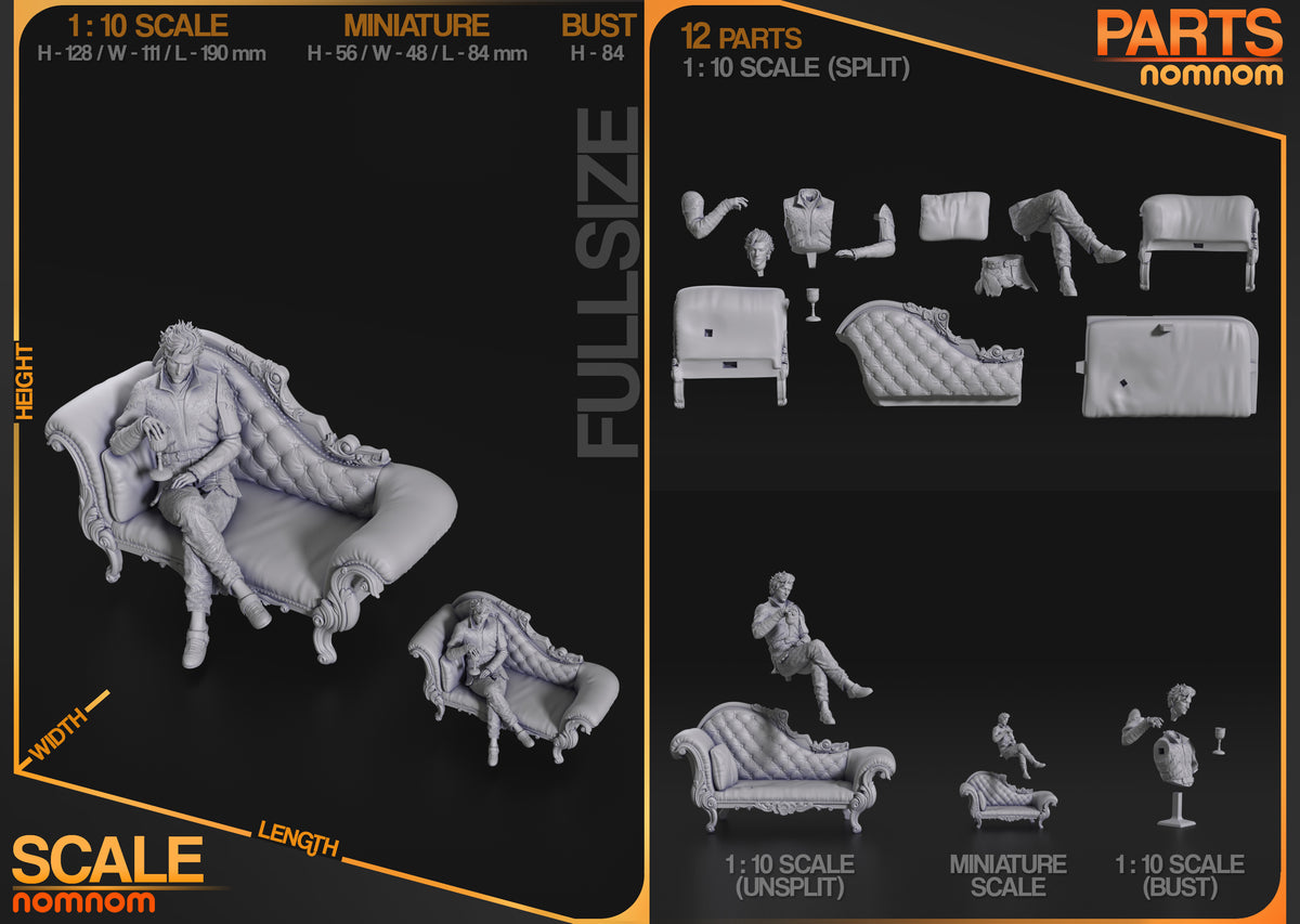 Parts breakdown image showing individual components and assembly layout for vampiric rogue figure.